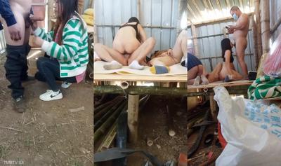 Rural 4P Wife-swapping Games Hook Up With Passionate Sex, Show Live In A Simple Shed, Blowjob With Big Dick Before Taking Off Clothes